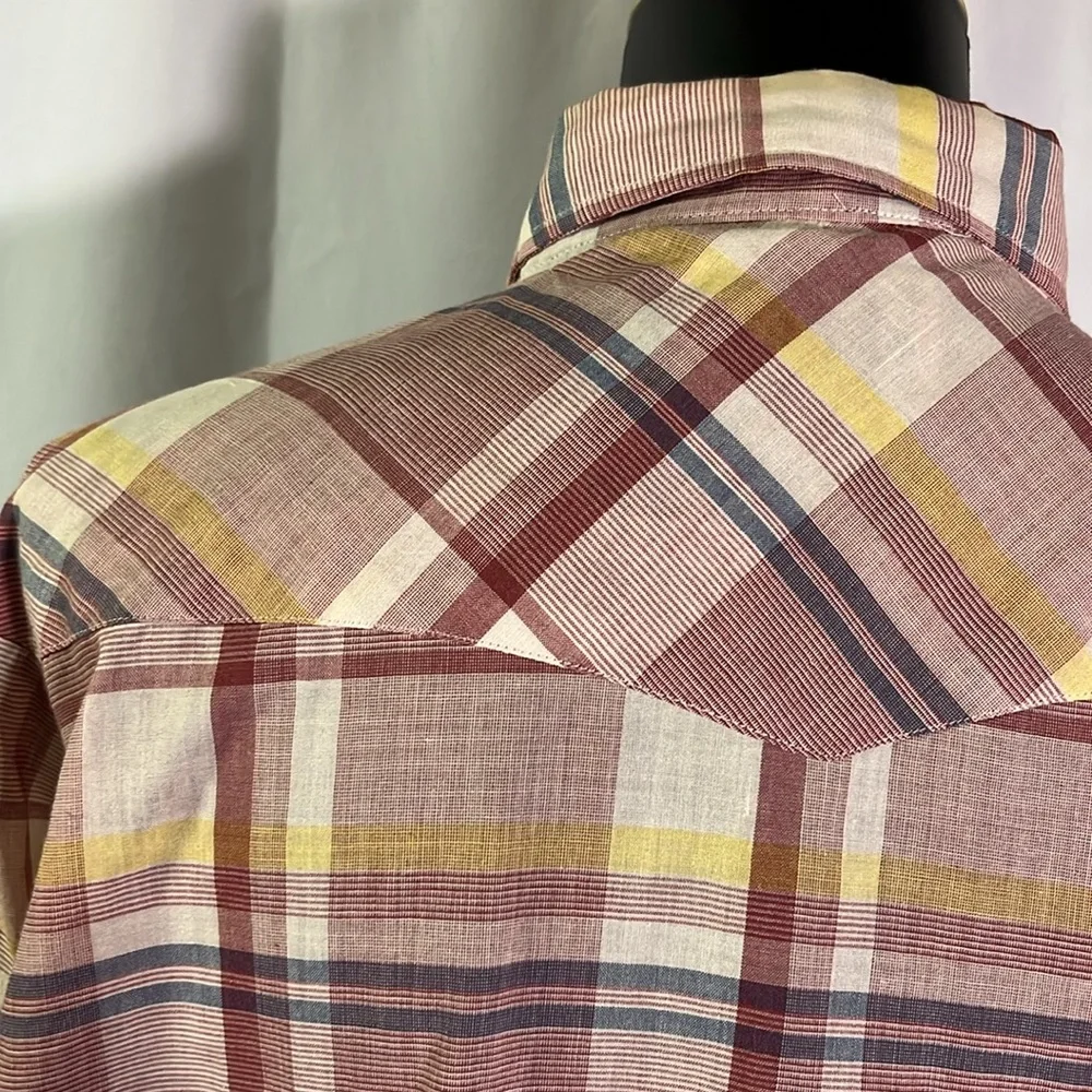 Vintage Youngbloods Authentic Western Red Plaid Pearl Snap Button Down Shirt